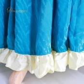 フラメンコ 衣装 MAKIS COSTUMES マキコスチューム ツーピース セットアップ 上下セット グリーン系 ブルー系 トップス ファルダ スカート ボランテ フリル 緑 青 光沢 柄 模様 ダンス衣装 イベント ステージ 上品 かわいい