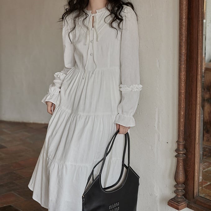 french sleeve tiered dress