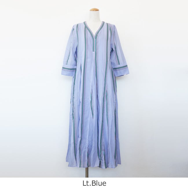 ne Quittez pas (ヌキテパ) ワンピース Cotton Voile Stripe Panel