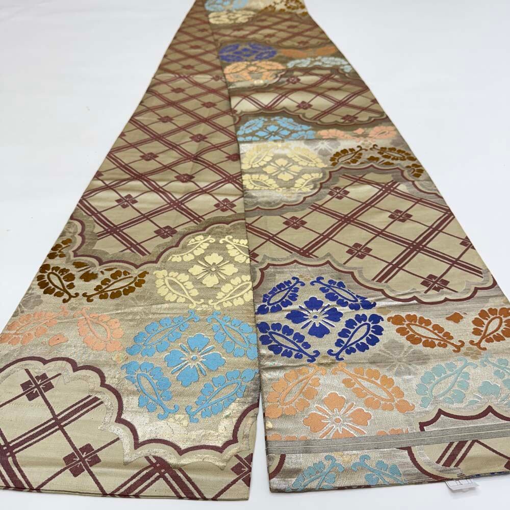 丸帯 アンティーク ヴィンテージ 全通 金帯 382cm 花嫁衣装 貸衣装 中古 リサイクル 結婚式 婚礼 着付け 舞台 きもの 着物 5081