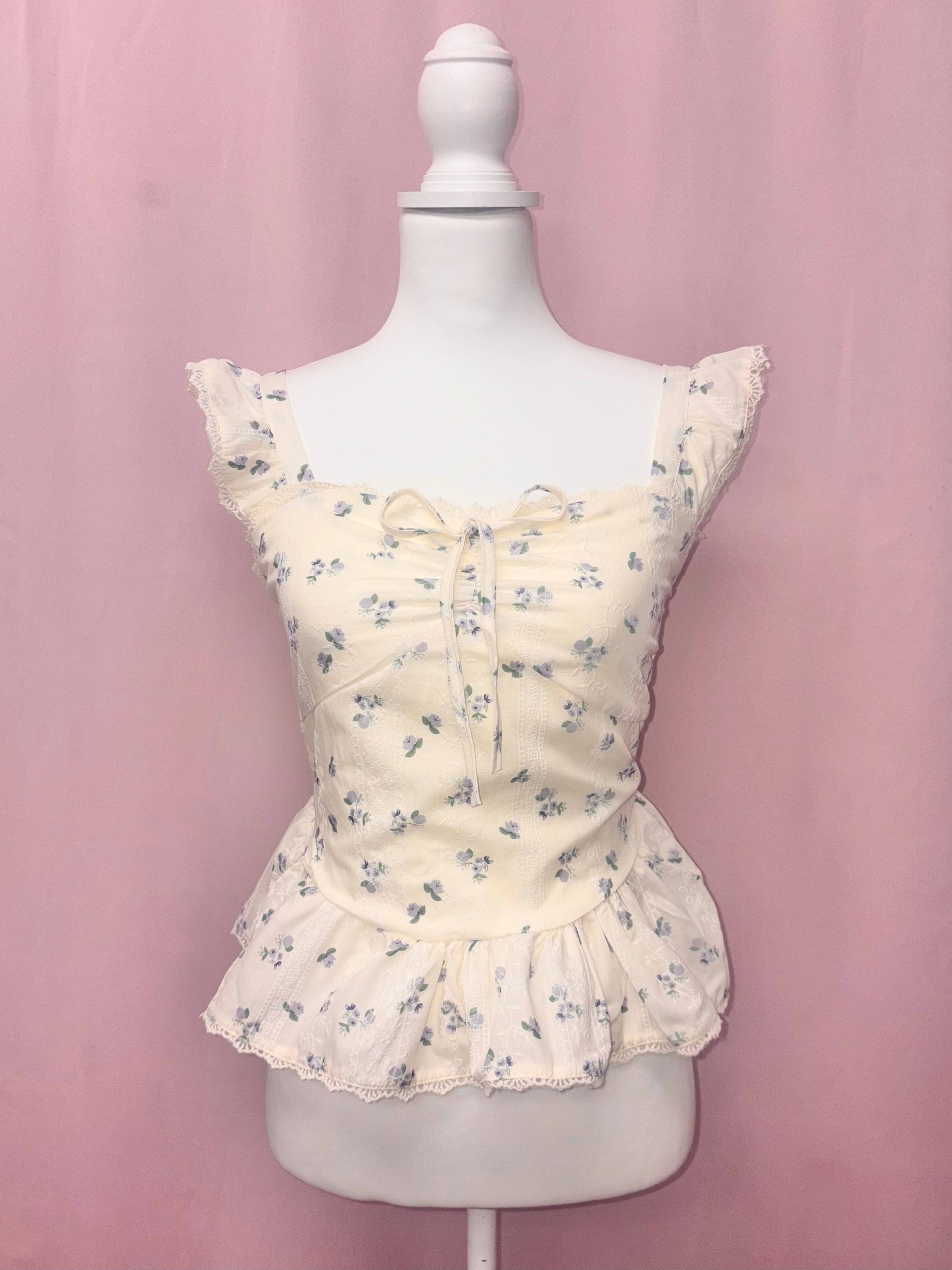 tiny flower frill cami