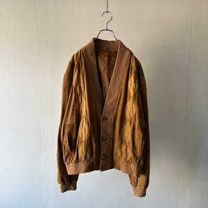 argyle design fake suède Euro cardigan