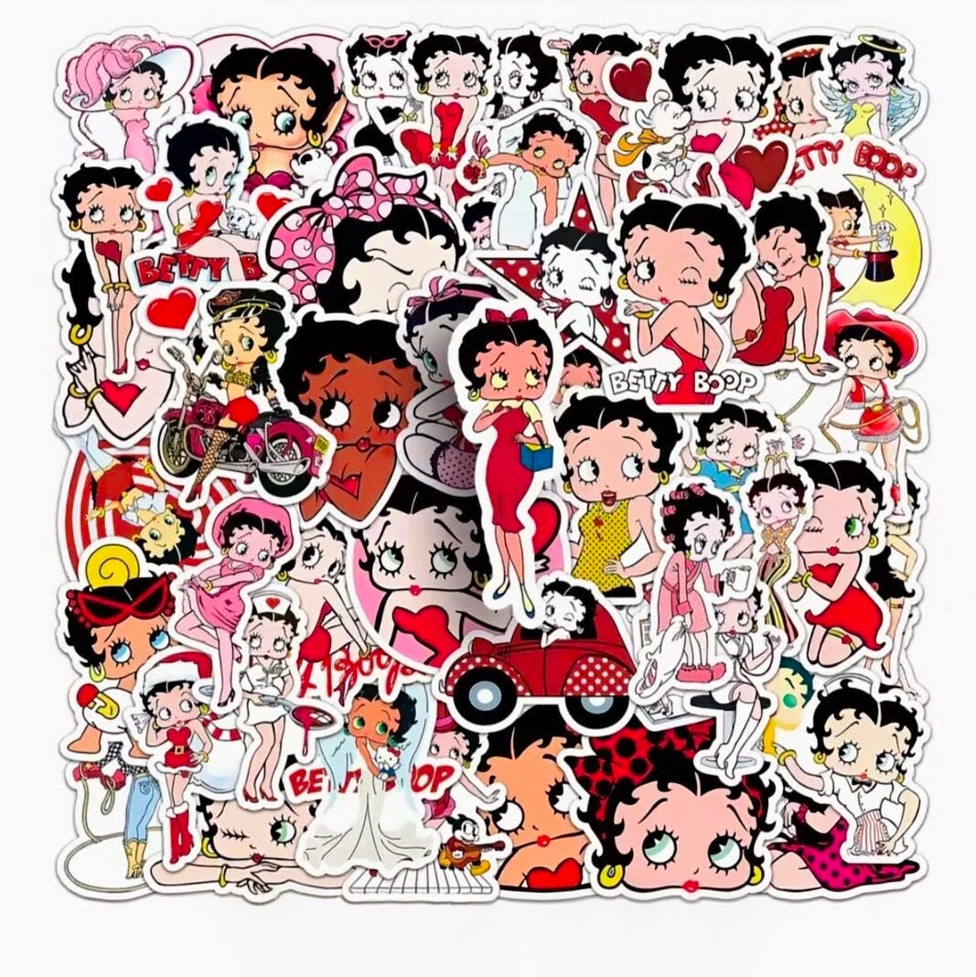 送料無料！【 Betty Boop（ベティブープ） 】 STICKER（ステッカー）50枚SET　〚アメリカン雑貨 アメトイ〛
