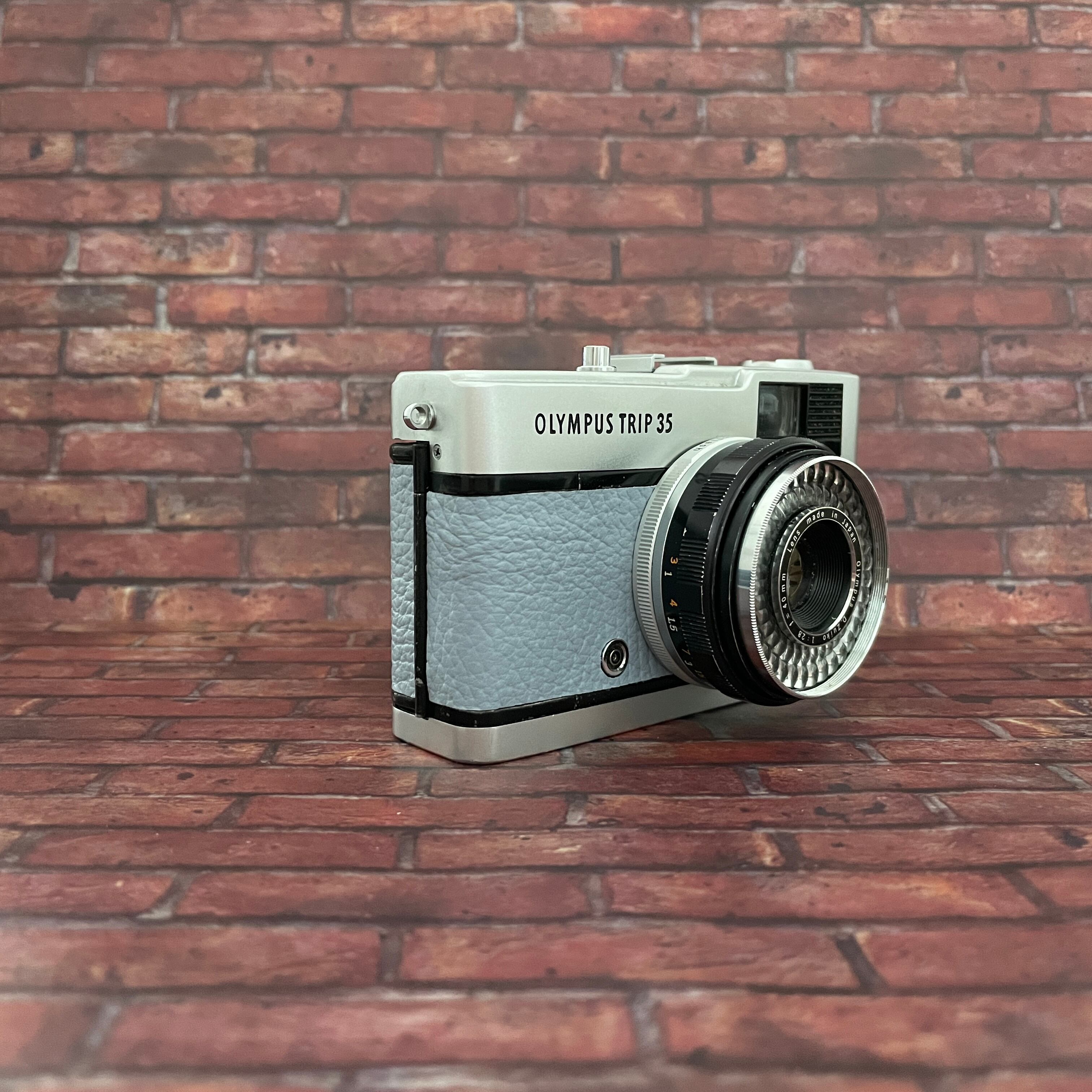 Olympus TRIP 35 整備済みフィルムカメラ｜本革くすみブルー・3ヶ月