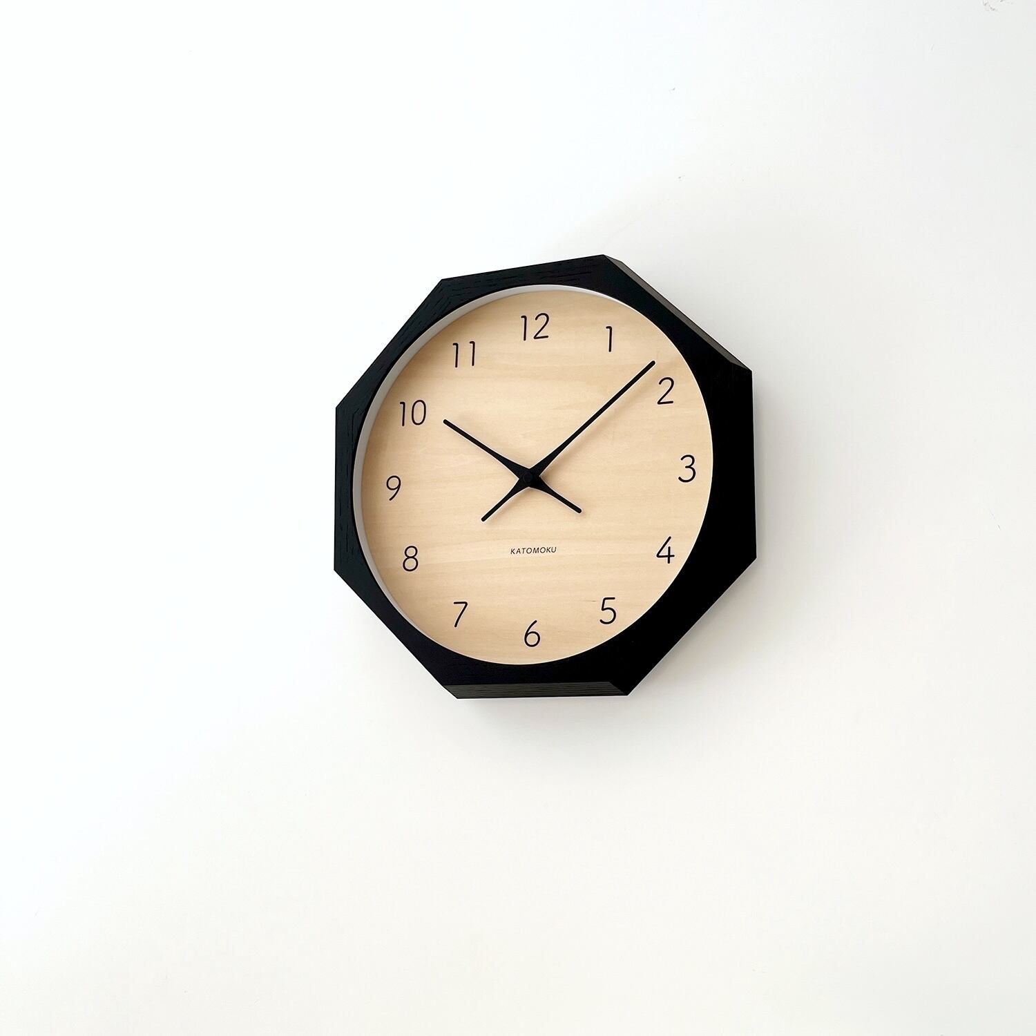 KATOMOKU muku clock 7 八角形 ブラック km-83BK8 掛け時計 | 加藤木工