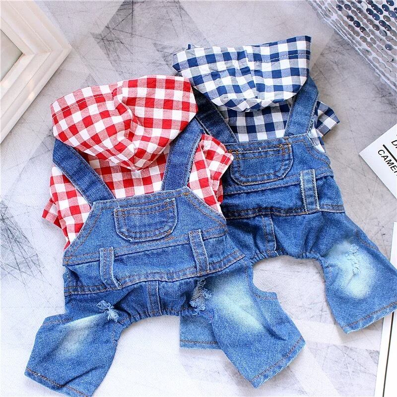 《予約》T0121 重ね着チェックデニムロンパース(全2色)