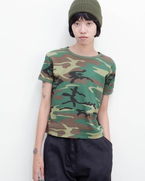 1990-00s camo ringer T-shirt