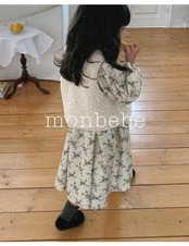 韓国子供服 / 26winter / monbebe / オータムフラワーワンピース / キッズ *S~XL*