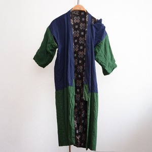 絣×クレイジーパターン 裏地が映える木綿着物 昭和中期 ジャパンヴィンテージ