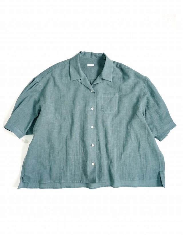 Hemp Gauze Open Collar S/S Shirt