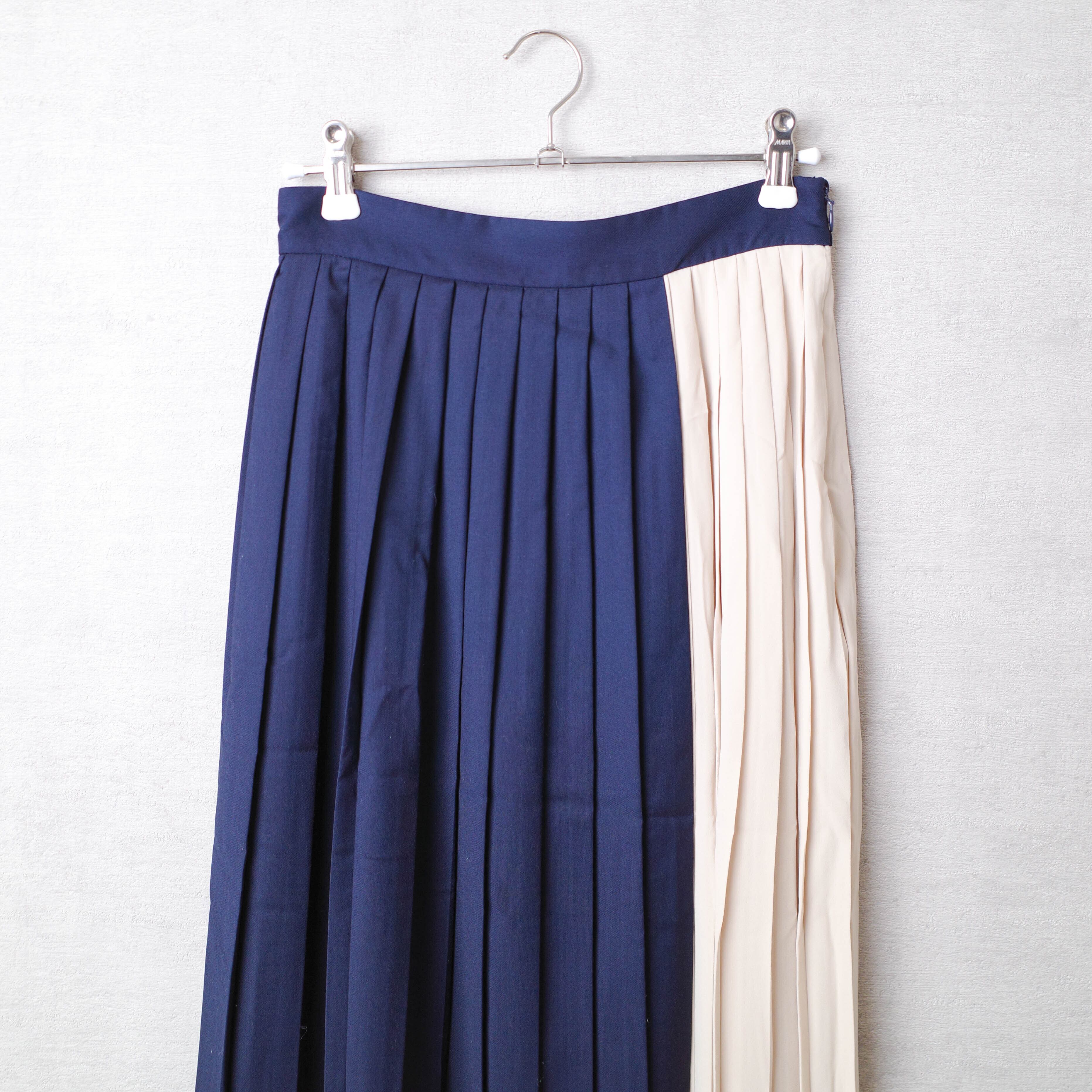 [NEW] CLANE	PLEATS LAYERED SKIRT 10109-6132 NAVY