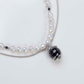 淡水バロックパール 6-7ｍｍ ×メノウ  14KGF 幸運を呼ぶ龍 パワーストーン ネックレス ユニセックス