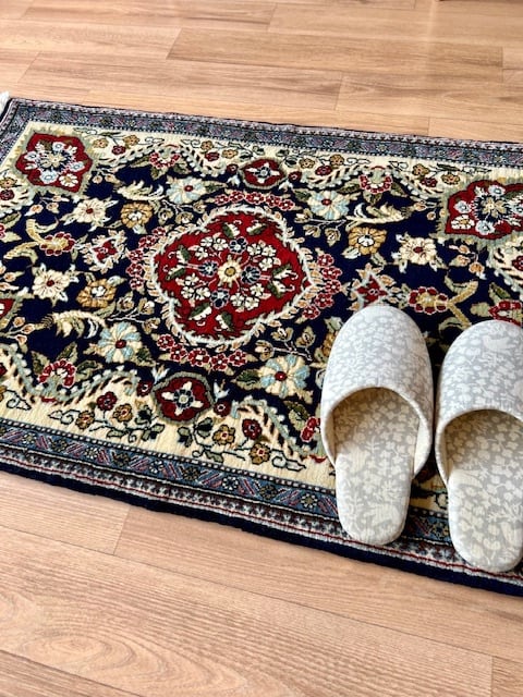ペルシャ ギャッベ ミニランナー 118×42 黄金色 ザクロの実 ペルシャ