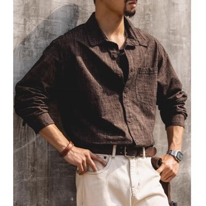 スラブ調メランジ リラックスシャツ 11324