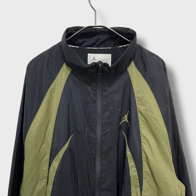 JORDAN NIKE ウォームアップジャケット　ナイロン　黒　緑　XL
