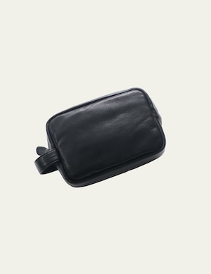 FUJITO Leather Day Pouch Black