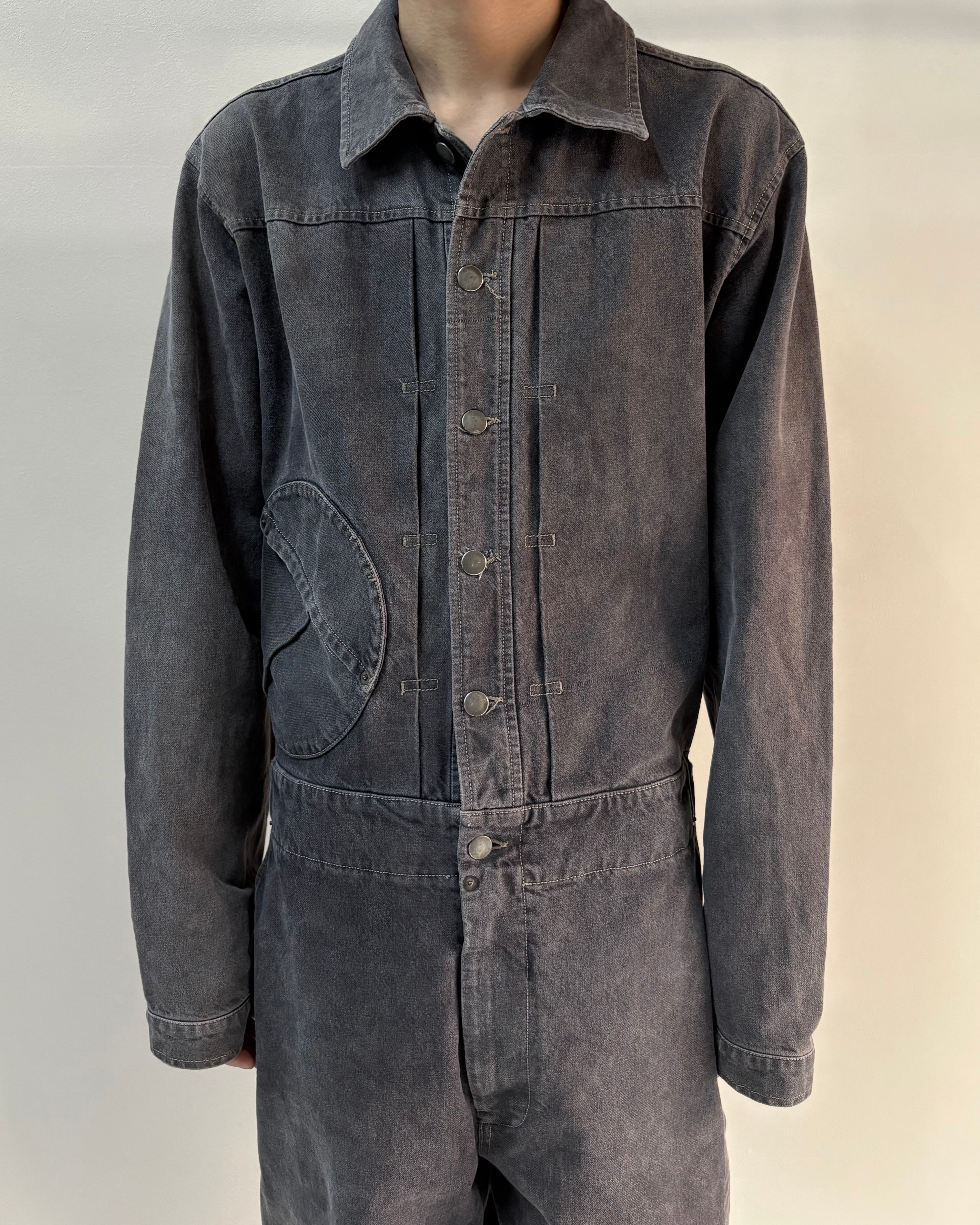 Hussein Chalayan】faded denim jumpsuit | blendmarket