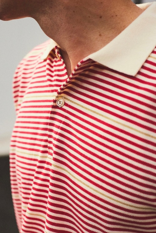 Gurank “ SS Border polo shirts ( Red )”