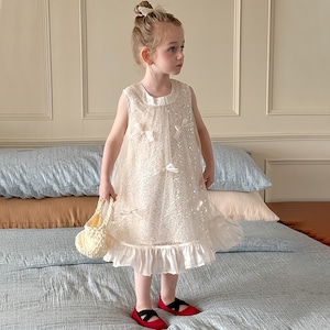 夏リボン輝きスパンコールワンピース