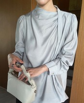 コットンシルク ドレープロングトップス
