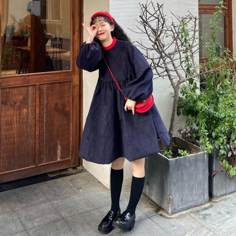 ルーズスカート スプリングドレス スリーブオータム ランタンスリーブ 春物 秋物 萌量不足53780557686