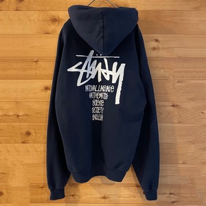 【champion × stussy】コラボ プルオーバー パーカー チャンピオン ステューシー M アメリカ古着