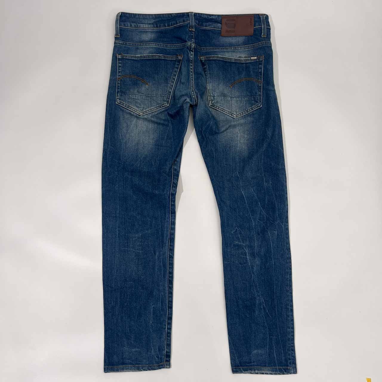 G-STAR RAW ジースターロウ SLIM ヒゲ ボタンフライ デニム パンツ W90/インディゴ メンズ