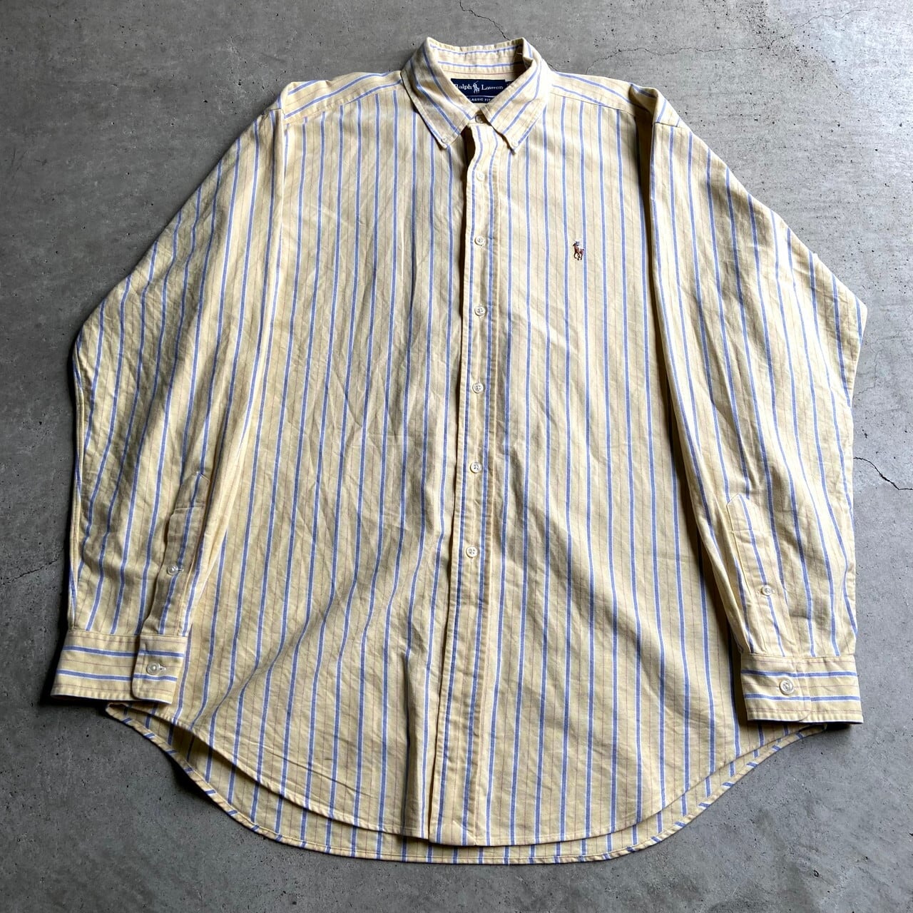 Ralph Lauren ラルフローレン イエロー 長袖 コットン ストライプ
