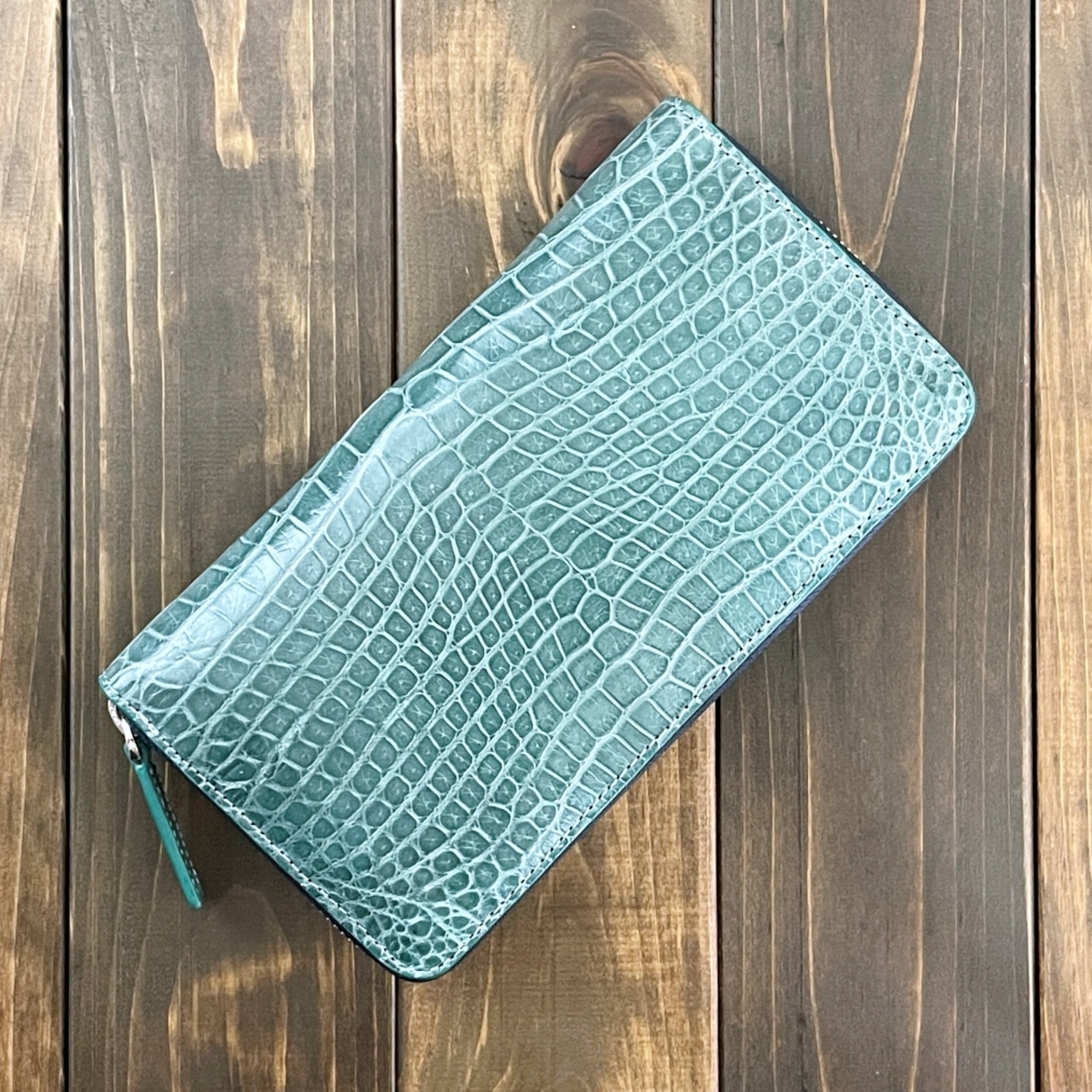 クロコダイル 無双 長財布 ブルージーン