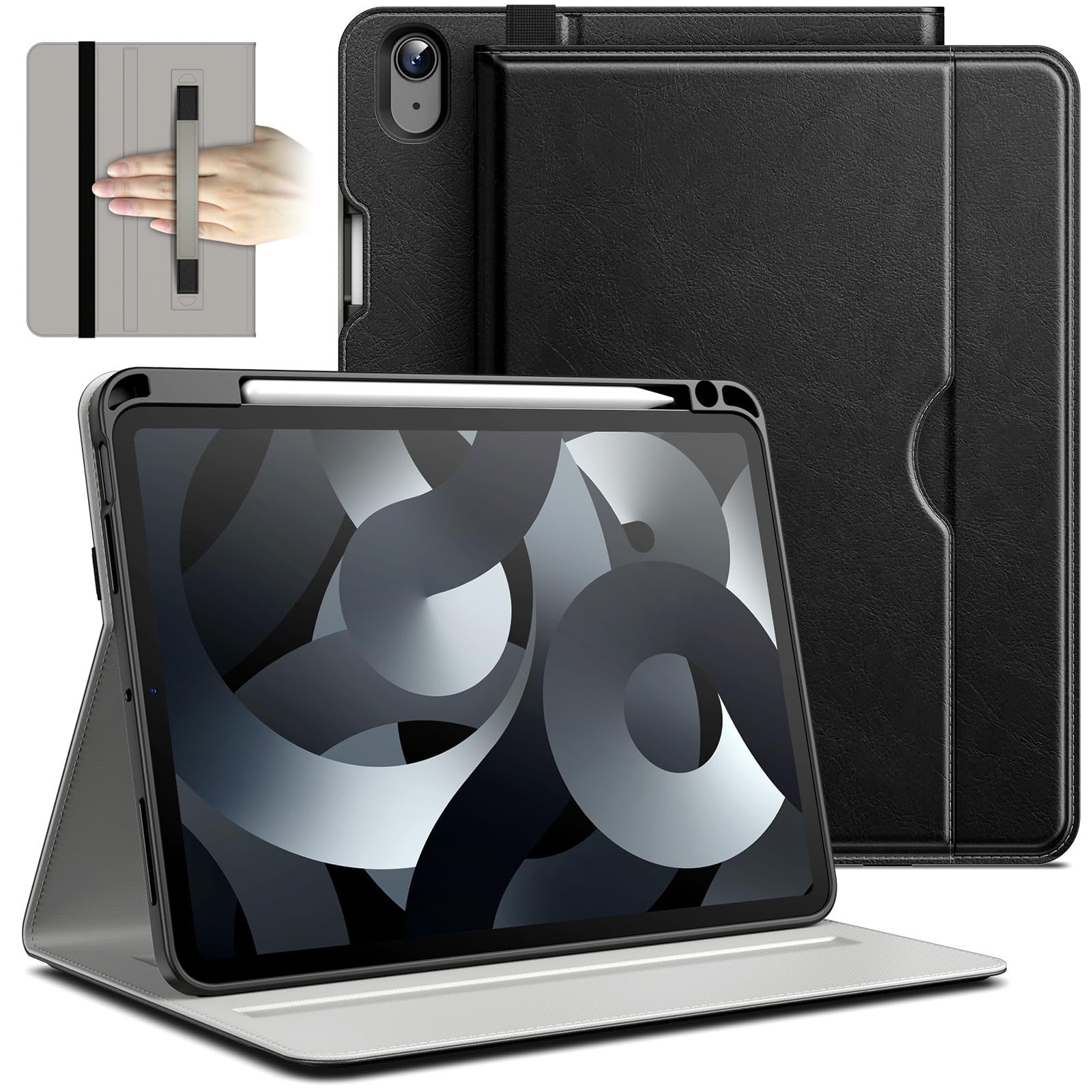 JETech iPad Air 11インチ M4/M3/M2・Air 5/4用 ビジネスケースカバー (ブラック)
