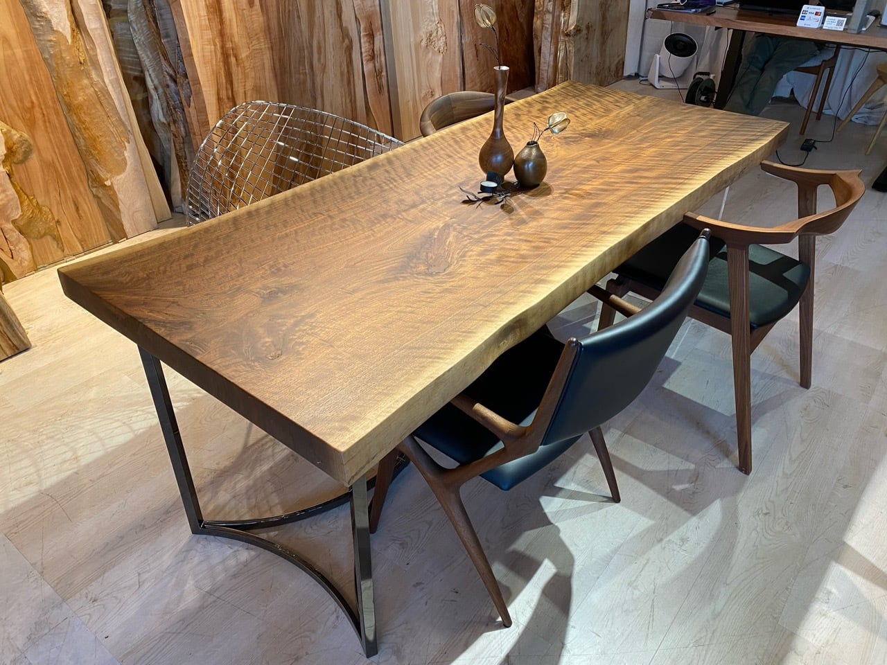 ウォールナット_1930×790−765−810×60_青山店_テーブル天板/一枚板