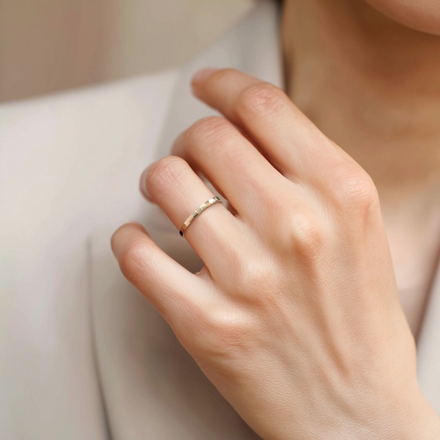 K18 トロワスクエアリング　つけっぱなし No.14