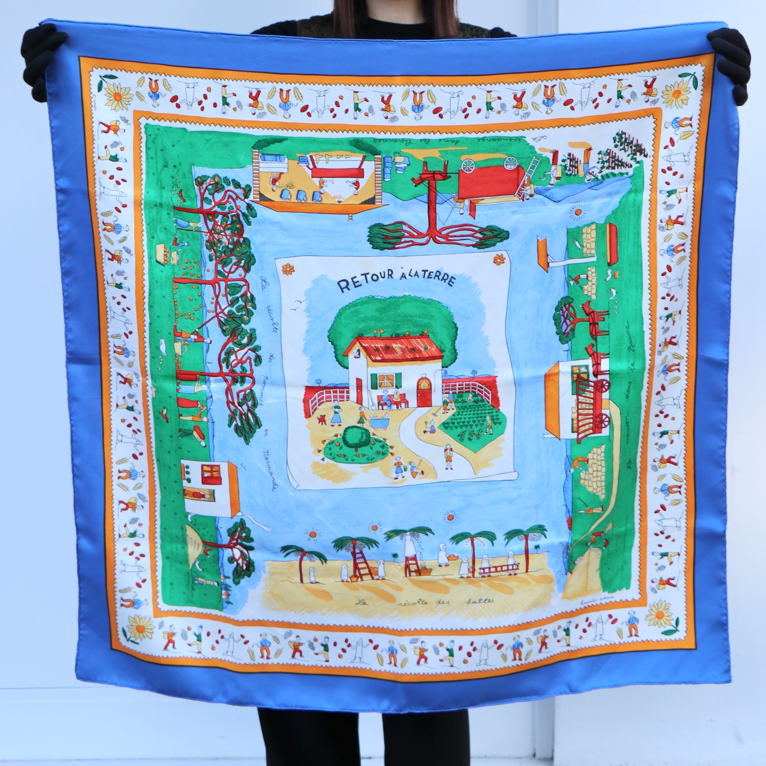 HERMES スカーフ カレ90 シルク RETOUR A LA TERRE エルメス | 2122 