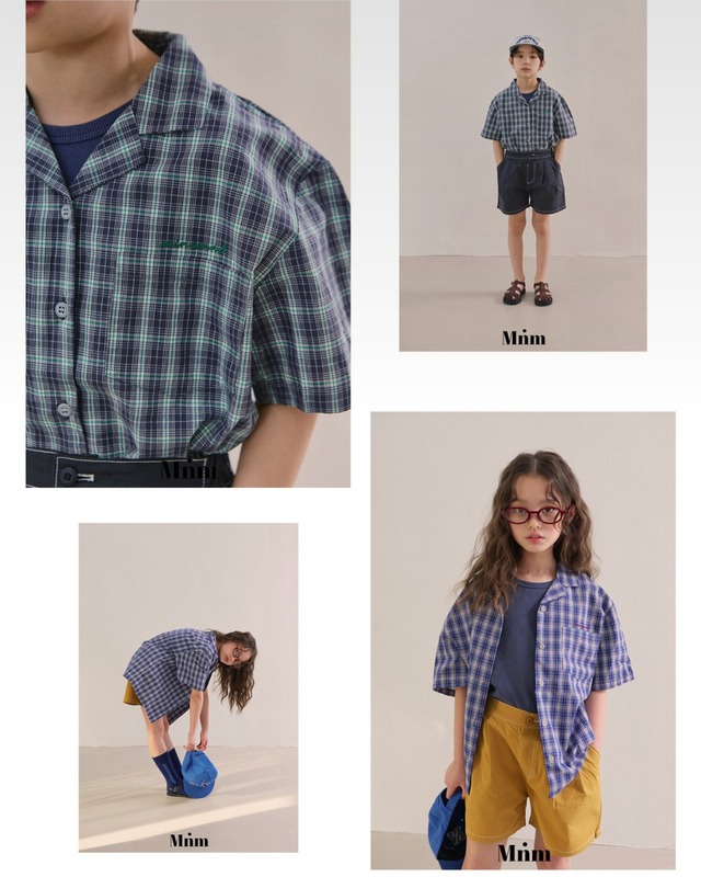 《送料無料》半袖チェックシャツ:kids【MINIMAL】※お取り寄せ
