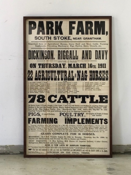 Vintage Auction Poster/PARK FARM(DICKINSON,RIGGALL AND DAVY)/1911s(通販限定)