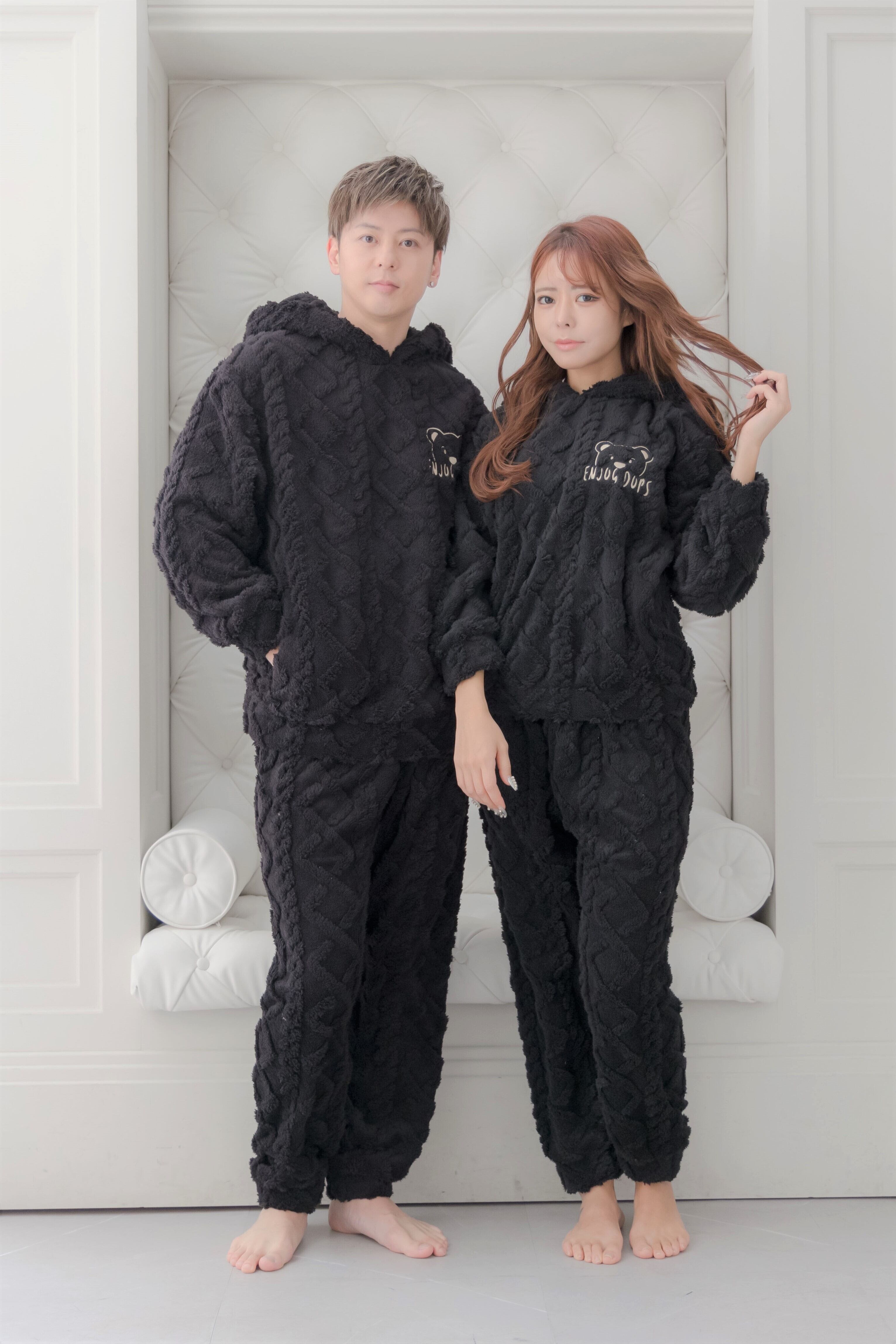 カップルお揃いにできる もこもこ耳付きフード くま刺繍ルームウェア A アパレル通販 Andante