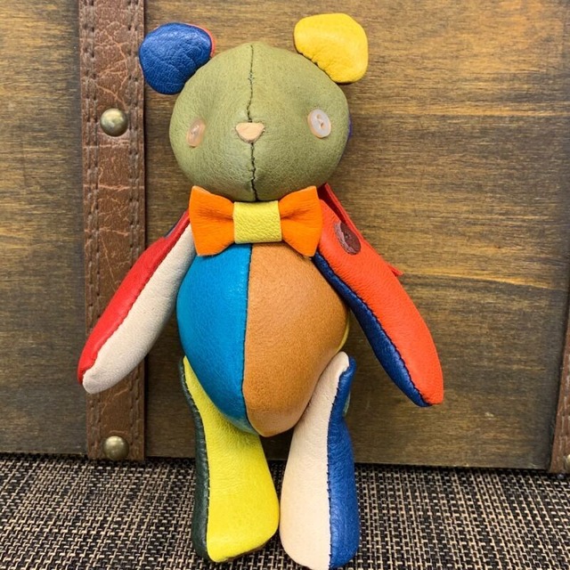 ジビエレザー鹿革ベルベア★マイスターの手作り「ベルズベア」スペシャルカラフル　写真の1点販売です