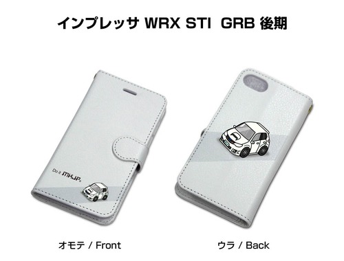 ボディ25色設定　手帳型iPhoneケース スバル インプレッサ WRX STI  GRB 後期