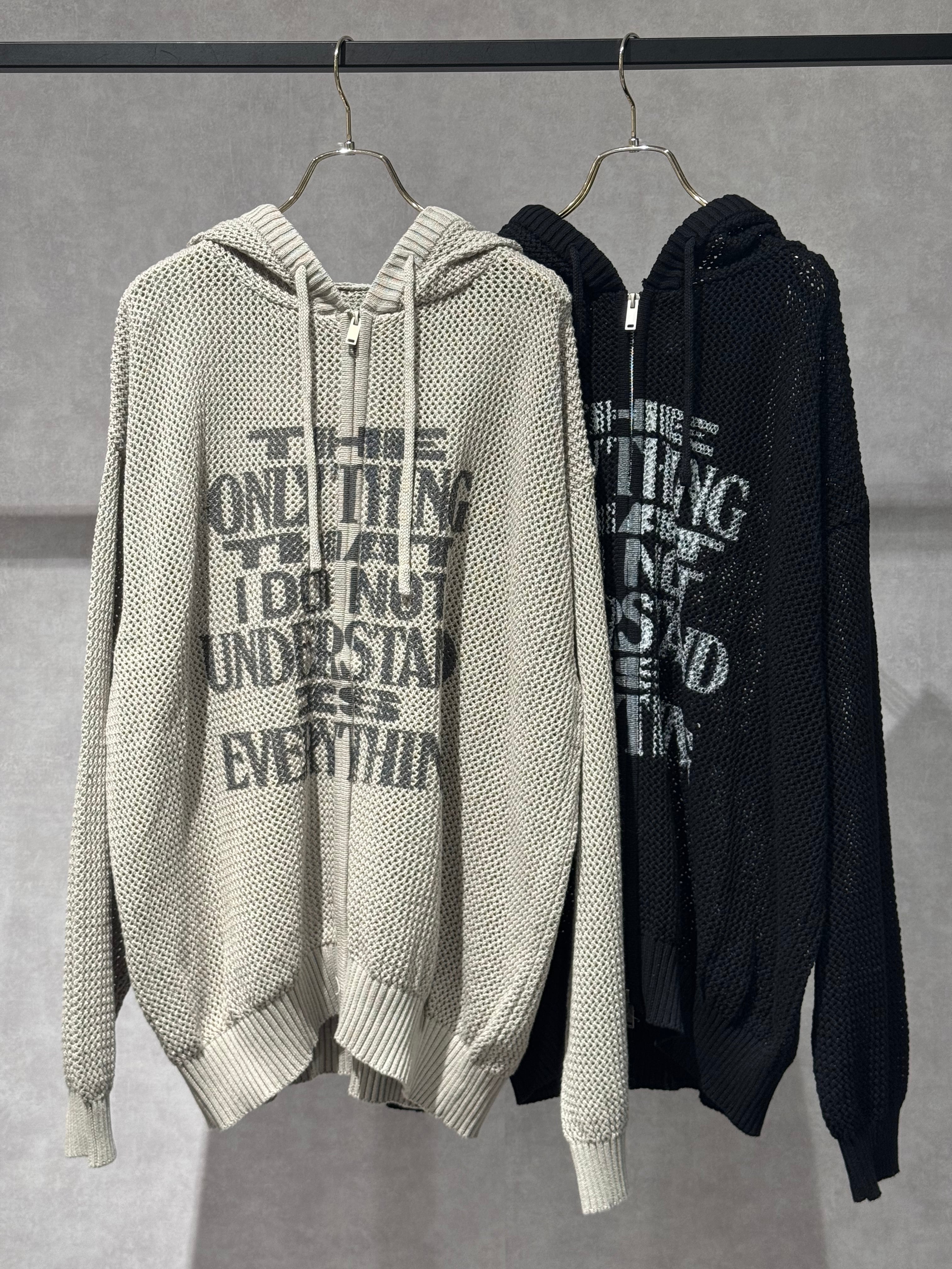 punching mesh knit parka