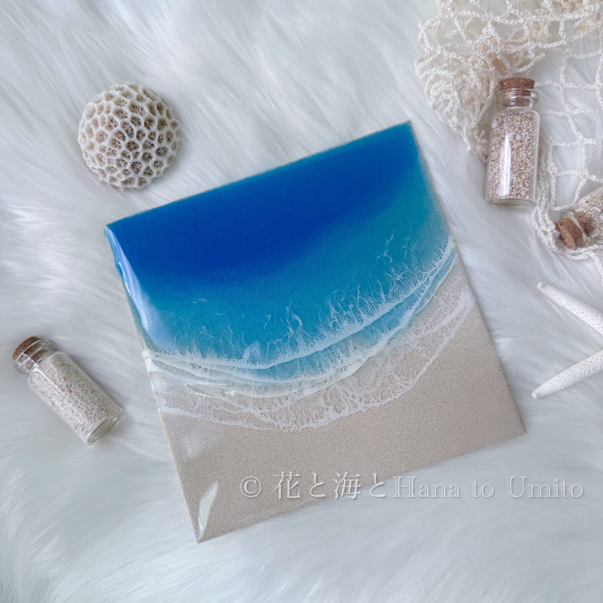 海と白波のキャンバスアート✳︎海レジンアート オーシャンアート | 花