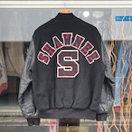 【Sz:L】90's HOLLOWAY Leather Sleeve Stadium Jacket