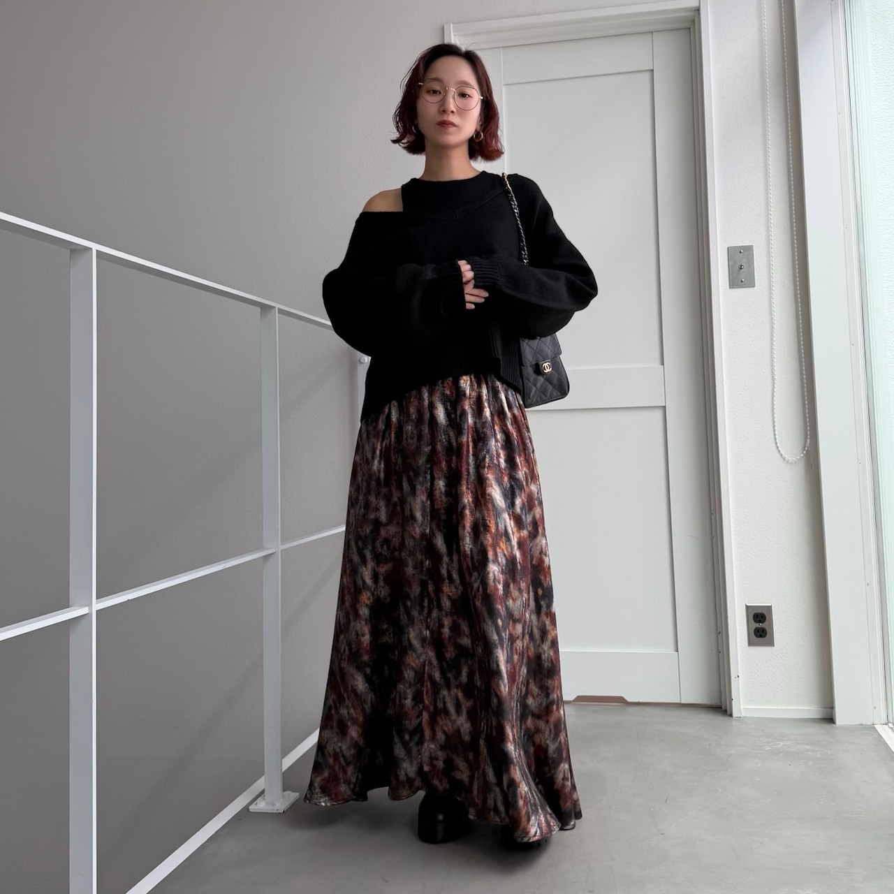 [タンクset]VネックニットPO/ブラック