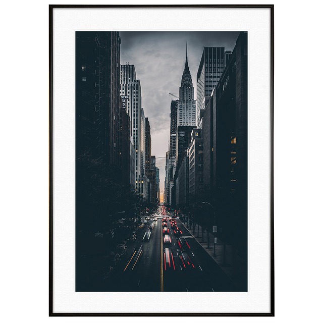 アメリカ写真 ニューヨーク クライスラー・ビルディングA インテリア モノクロアートポスター額装 AS0123