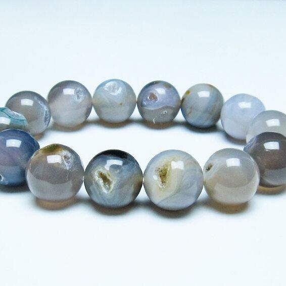 アゲート 笑口ブレスレット 16mm 一点物 メール便可 [M便 1/10] 111-39625