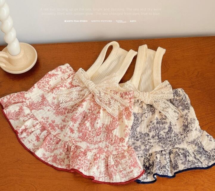 《予約》3102407 レースリボンのフリルワンピース