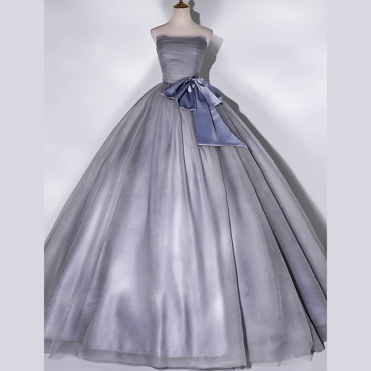 Aラインチューブトップリボン付き R1474