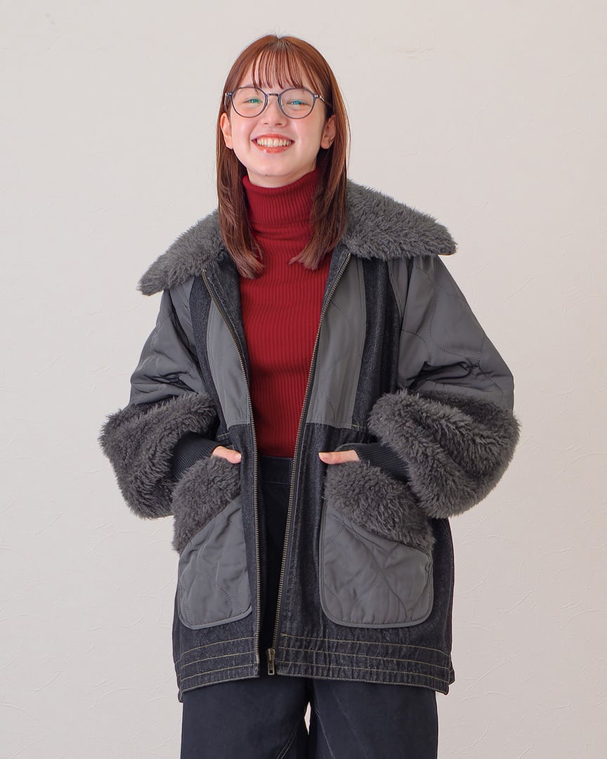 ラスト①／【HOT ITEM｜ボアMIXデニムジャケット】 TF-225928 Brand