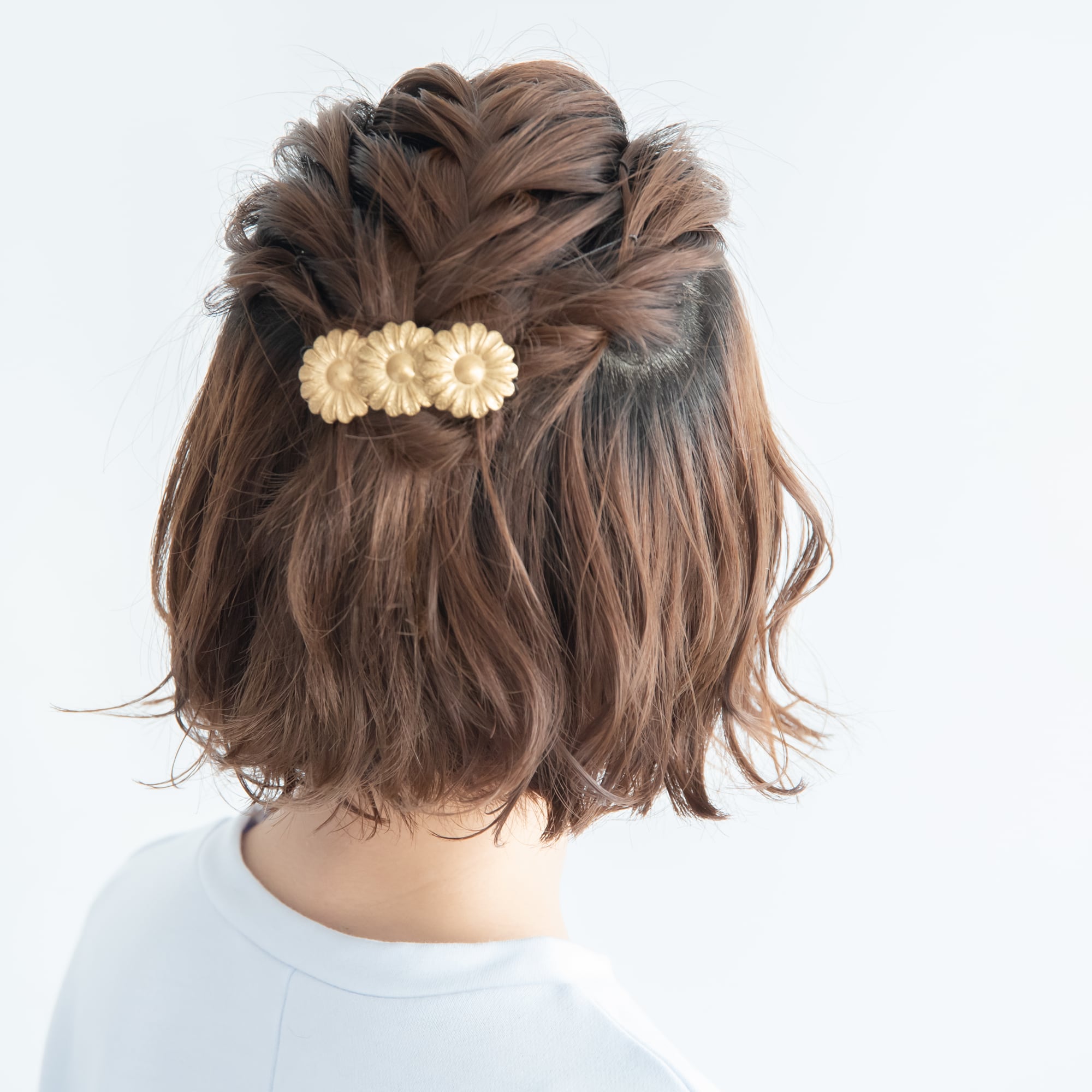 【 1点もの 】フラワーモチーフの真鍮のバレッタ　縦2cm × 幅7cm　ハンドメイドヘアアクセサリー【soie for Hair】アンティーク風 |  全身保湿プロダクト【 soie （スワ）】by Loufreasy（ラフリジー） powered by BASE