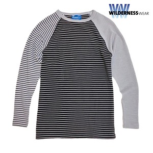 WILDERNESS WEAR ウィルダーネスウェア POLYPRO +190 L/S CREW STRIPE CRAZY メンズ ロングスリーブTシャツ 長袖 ボーダー クレイジーパターン アウトドア