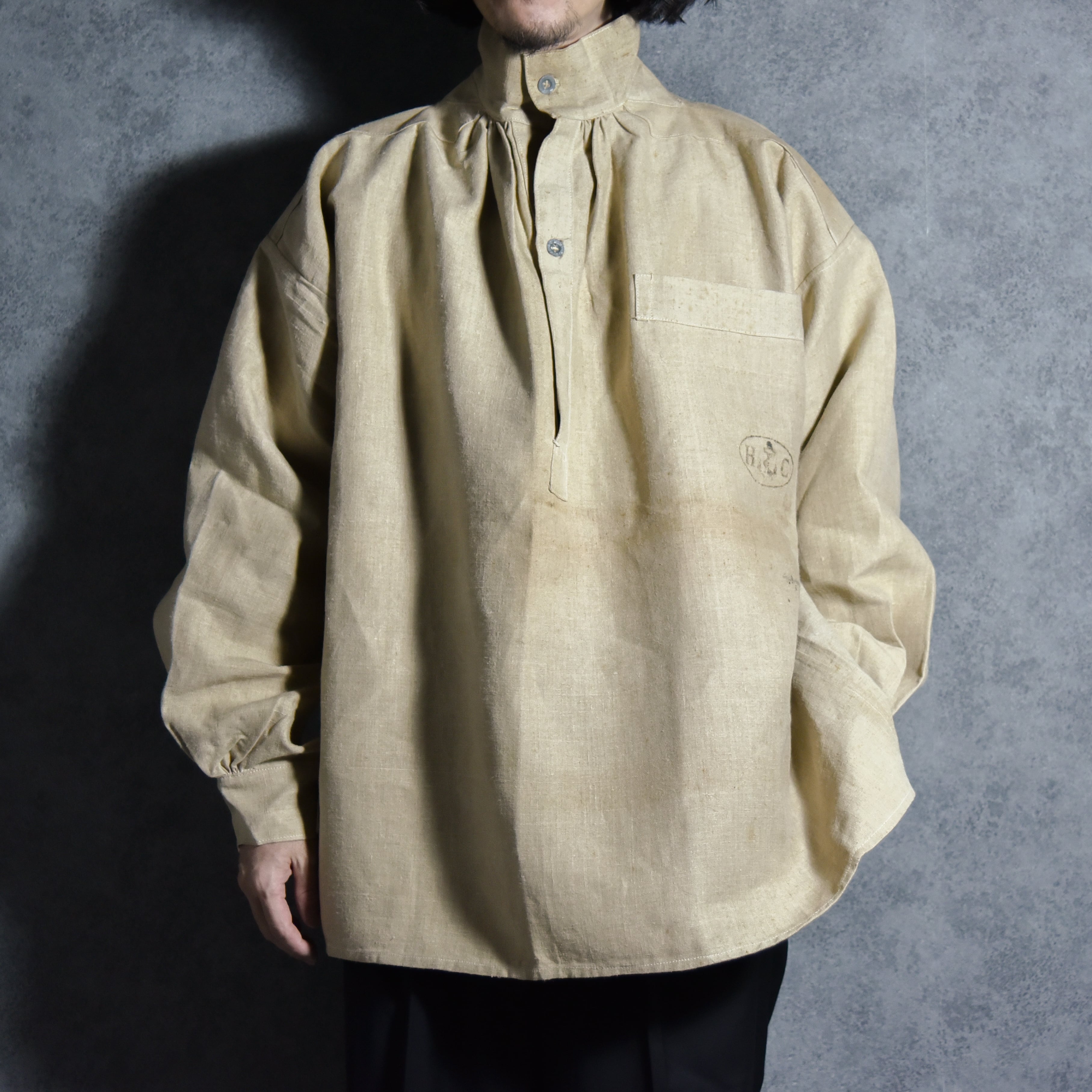 30s French Army Linen Hospital Bourgeron Smock フランス軍